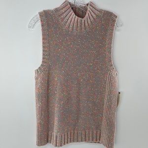 Anthropologie Mock Neck Confetti Color Sweater Tank New With Tags